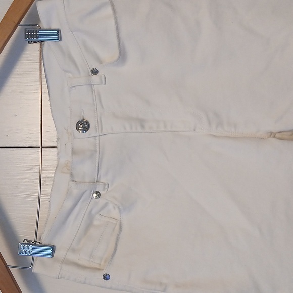 DG2 by Diane Gilman White Ankle Tie Stretch Jeans - Picture 10 of 12